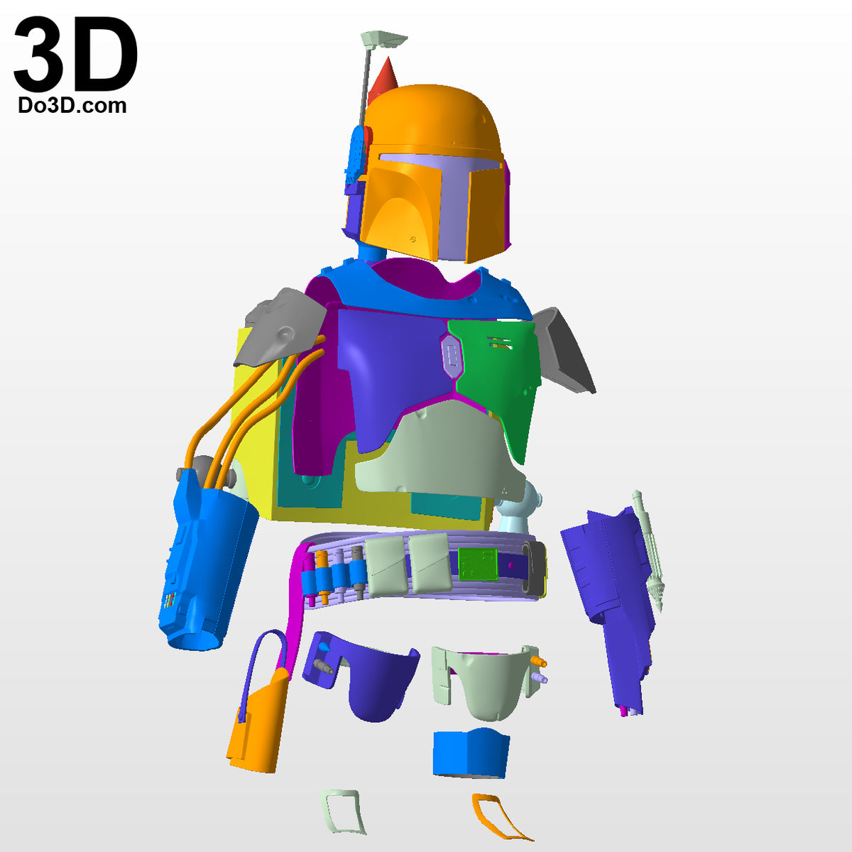 Boba Fett Star Wars Armors Mandalorian Movie Style 3D Printable Model STL #BM52