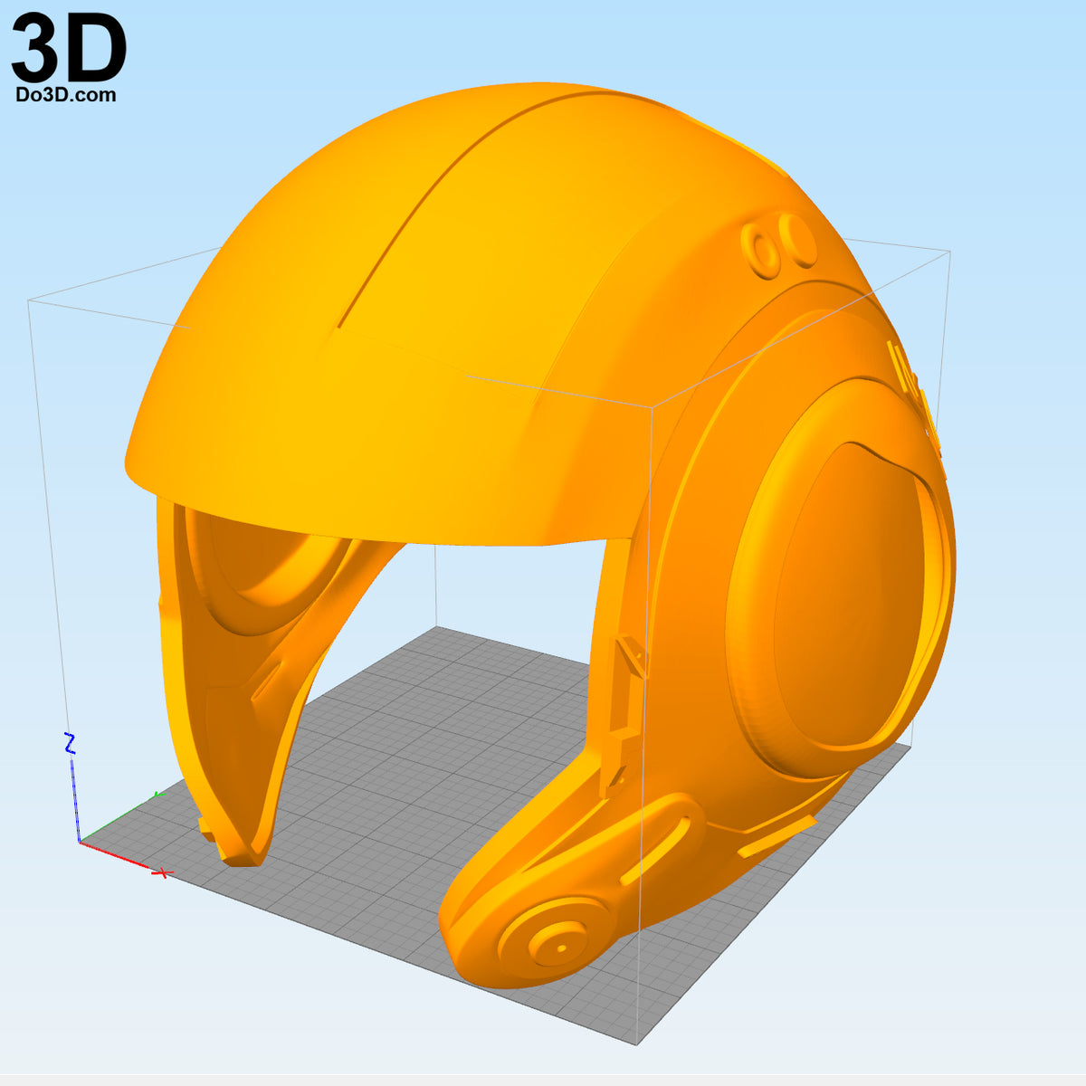 X-Wing Resistance Pilot Poe Dameron Helmet Star Wars TFA, 3D Model Project #244