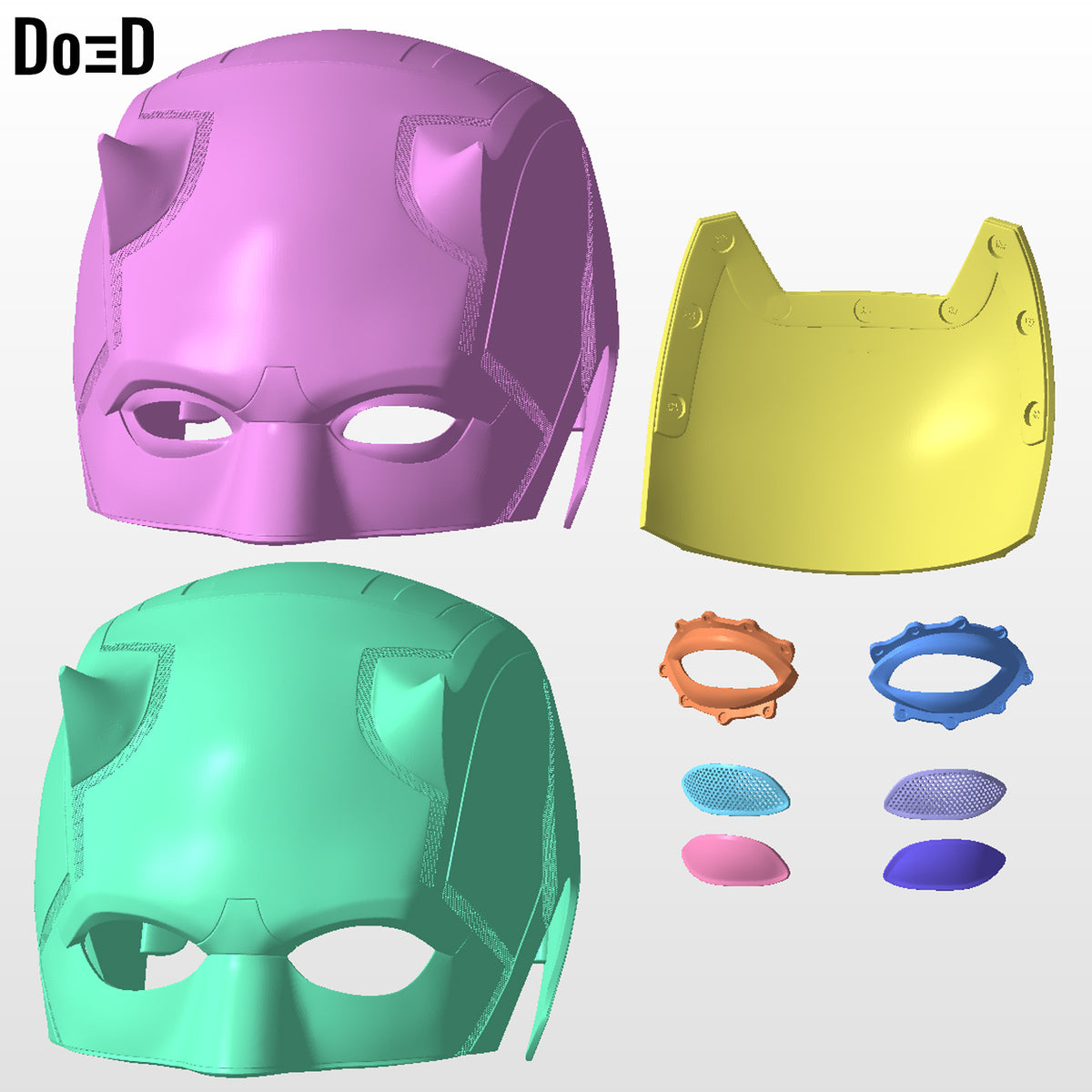 Daredevil V2 Helmet Matt Murdock Mask | 3D Printable Model Print File STL #D498