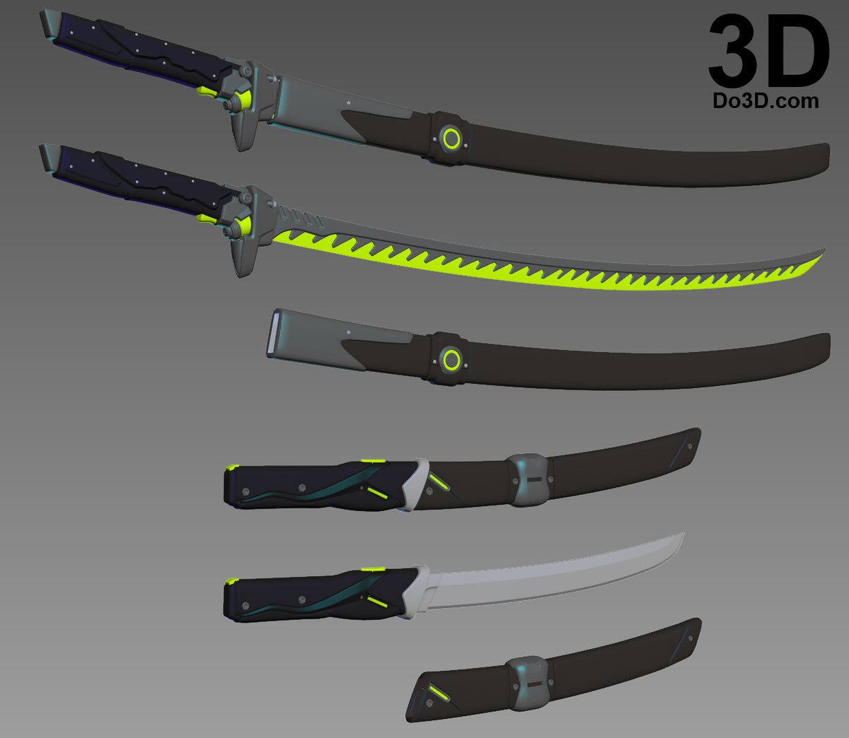 Genji Overwatch Swords Dragonblade | 3D Model Project #1518