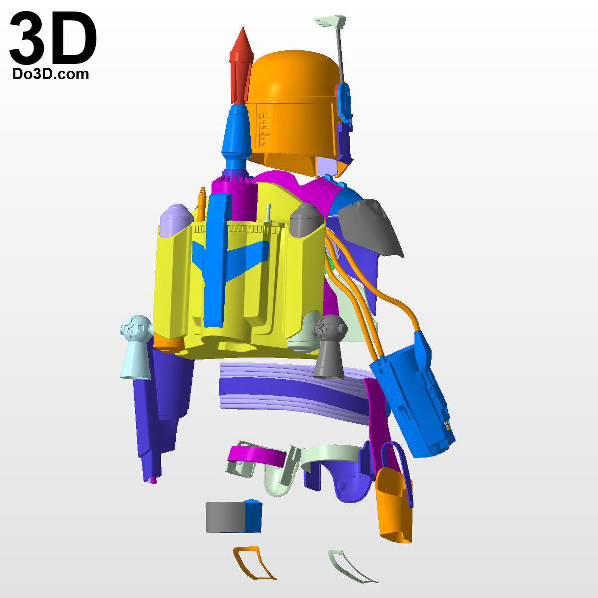 Boba Fett Star Wars Armors Mandalorian Movie Style 3D Printable Model STL #BM52