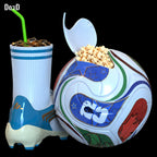 World Cup Snack Combo Popcorn Bucket & Drink Container Messi Cleats 3D Model #WC