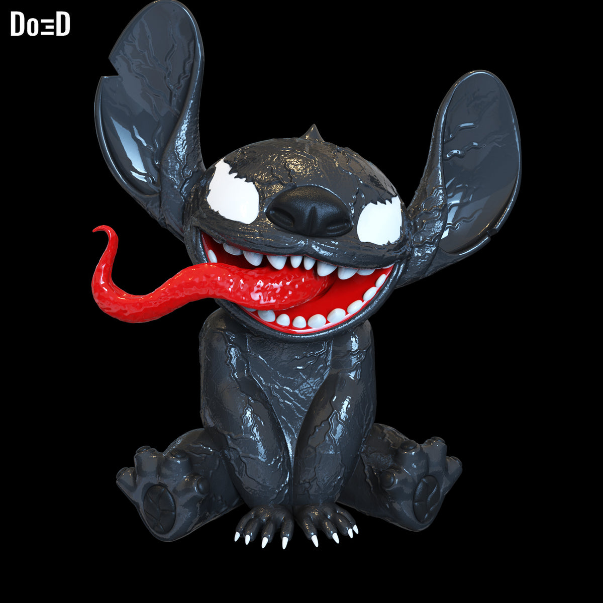 Venomized Stitch Life-Size 1:1 Scale Venom Sitting Pose Statue 3D Print File  #V