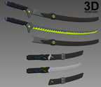 Genji Overwatch Full Body Armor Swords, Helmet, Suit | 3D Model Project #1511