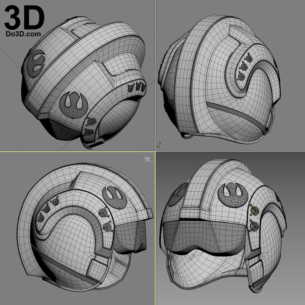 Luke SkyWalker X-Wing Resistance Pilot Helmet Star Wars | 3D Model Project #2496