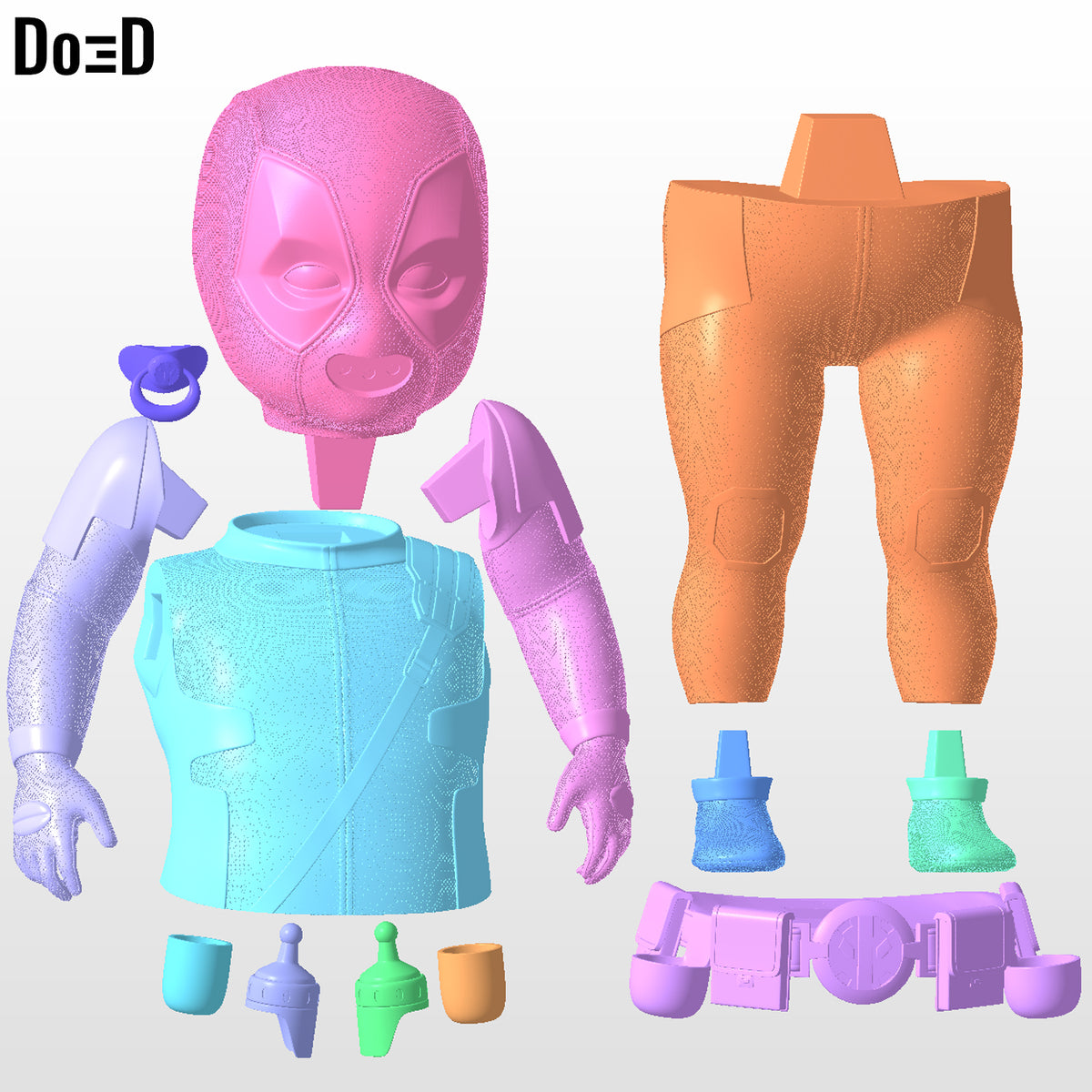 BabyPool Deadpool Figure Version 1:1 Statue 3DPrintable Model Print File #BP24