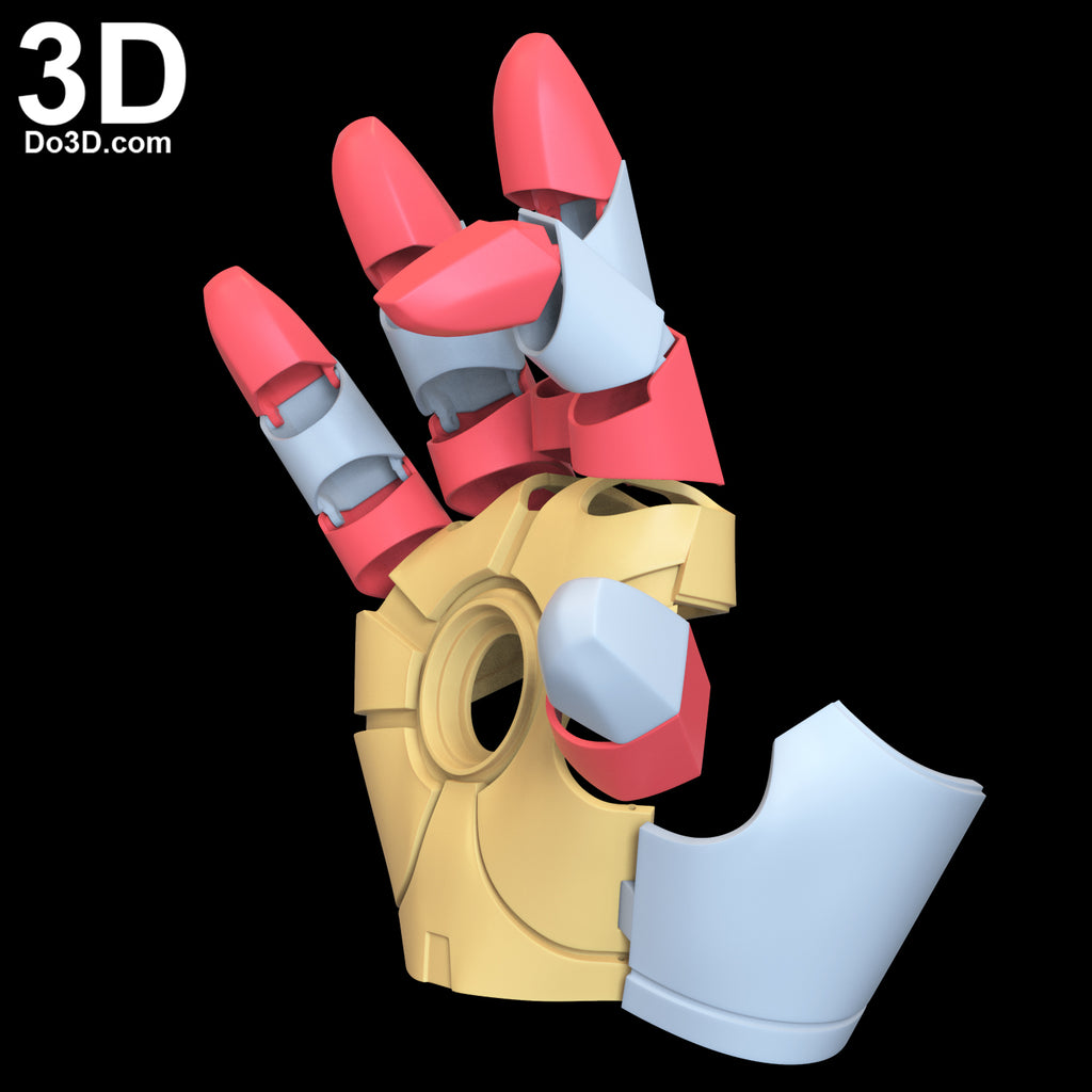 Universal Iron Man Glove with Hinges for MK 2 ~ MK 45 | 3D Printable Model #N19