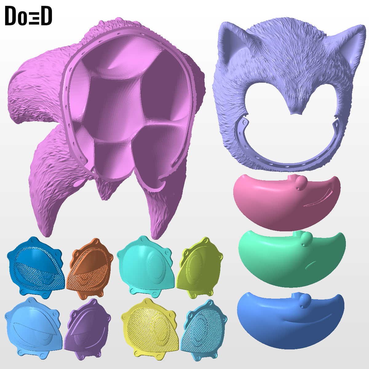 Sonic 3 Classic OG Helmet 3D Model STL File #SB31