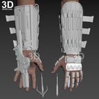 Batman Gauntlet with grapple gun with hinges and slider 3D Printable Model #TB71