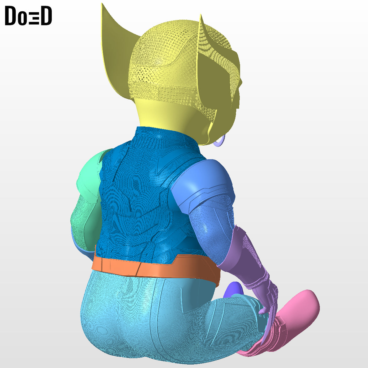 Baby Wolverine Sitting Figure Statue 3D Model Print File #BW36