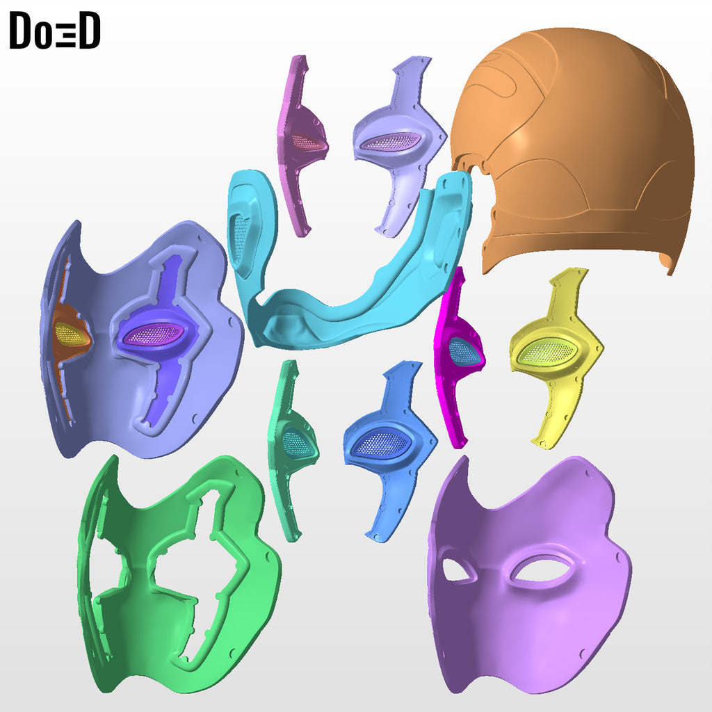 Bundle Blue Beetle Helmet V2 + Battle Damages Skull 3D Printable Model STL #SB25