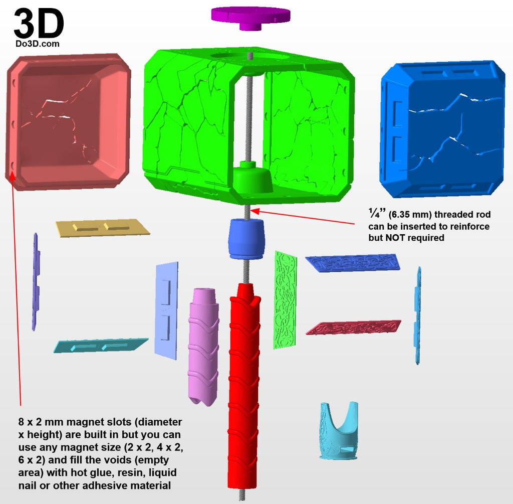 Broken / Cracked Mighty Thor Mjolnir Hammer | 3D Printable Model STL File #MT14
