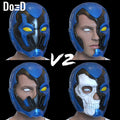 Bundle Blue Beetle Helmet V2 + Battle Damages Skull 3D Printable Model STL #SB25