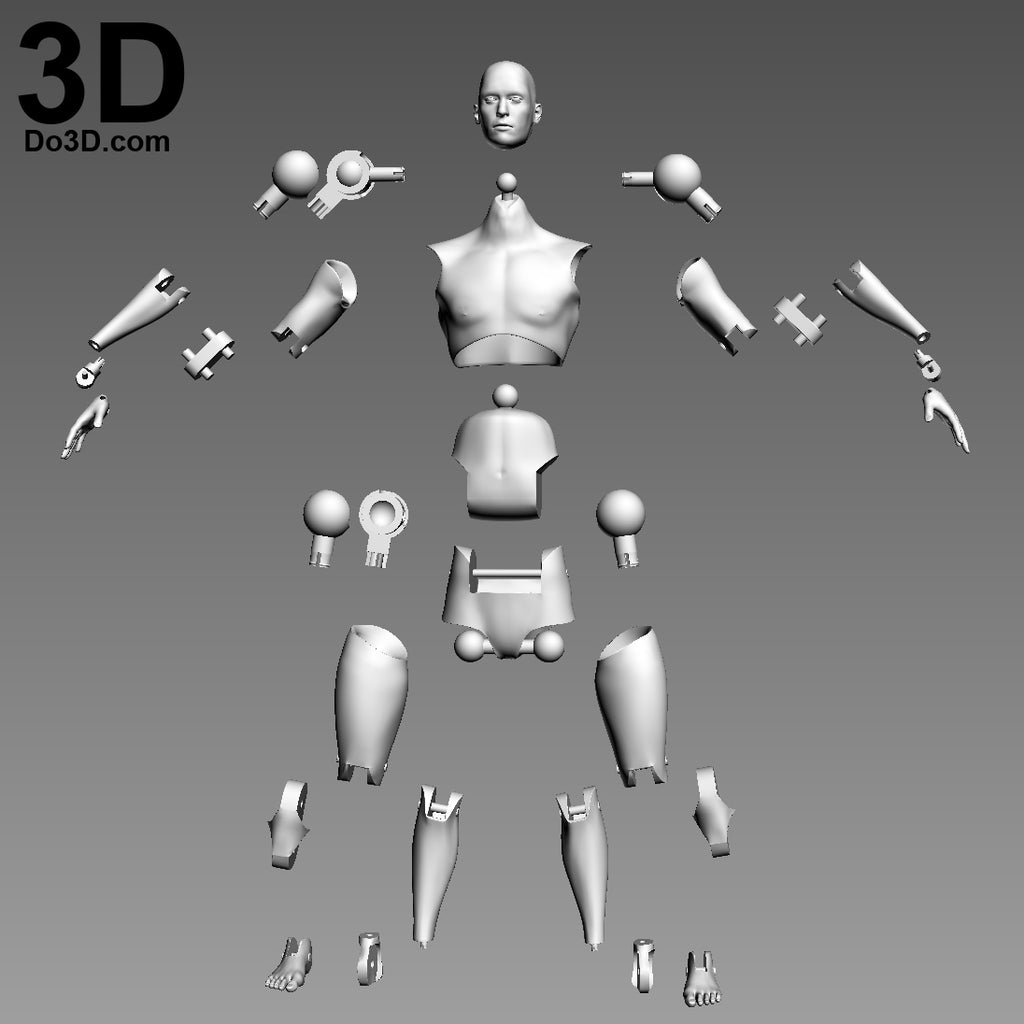 Articulated Action Figure Toy With Full Body Joints 3D Printable Model STL #1716