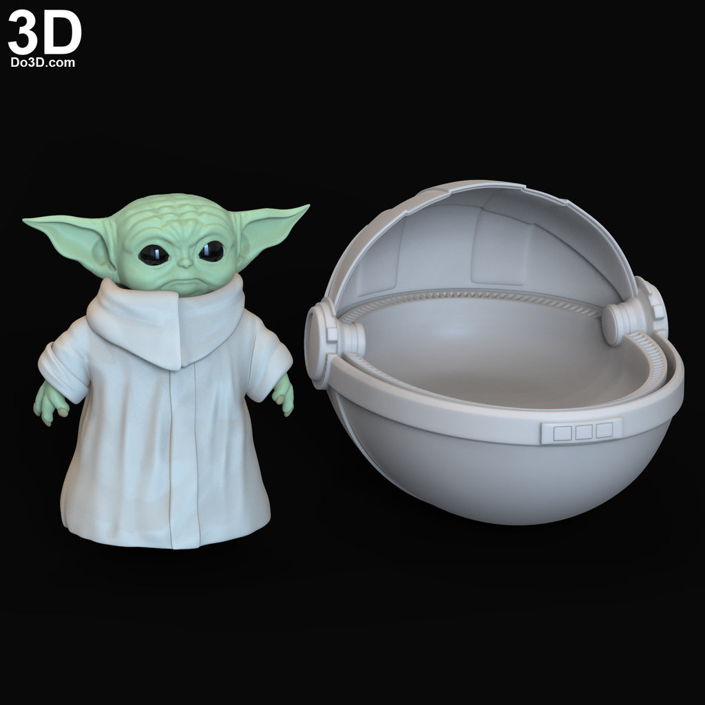 The Child Baby Yoda Statue in Crib Basket Mandalorian | 3D Printable Model #6314