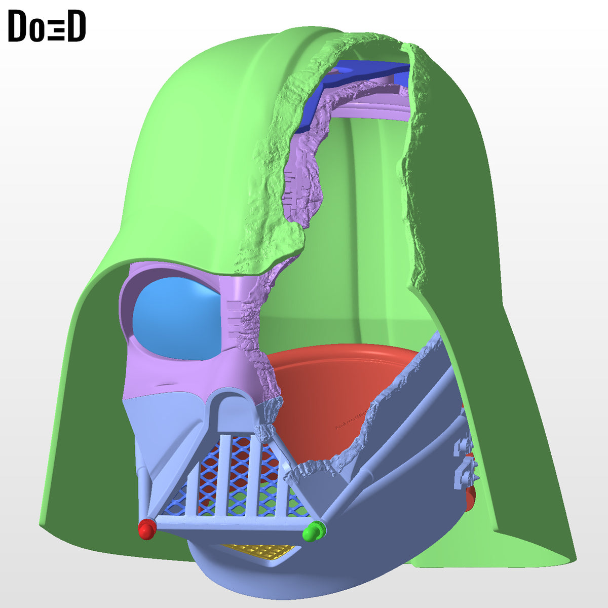 Battle Damaged Darth Vader Helmet Obi-wan Kenobi | 3D Printable Model STL #D758