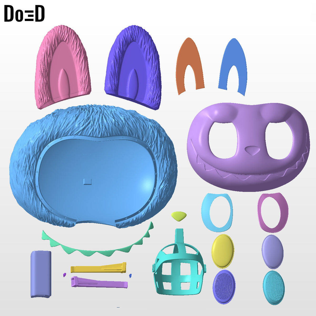 Labubu Wearable Helmet 3D Printable Model STL File #LB112