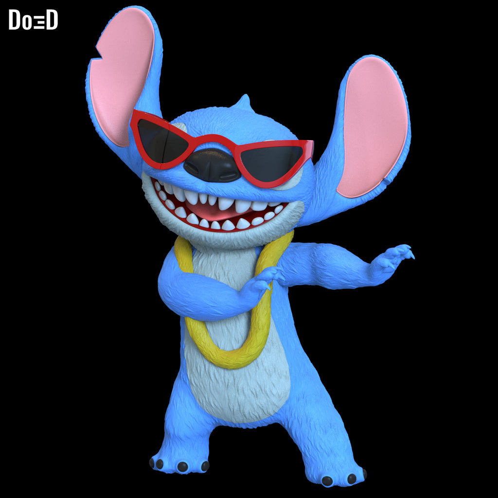 Stitch Life-Size 1:1 Scale Standing Statue Swappable Hula, Surfing Poses ST#SS16