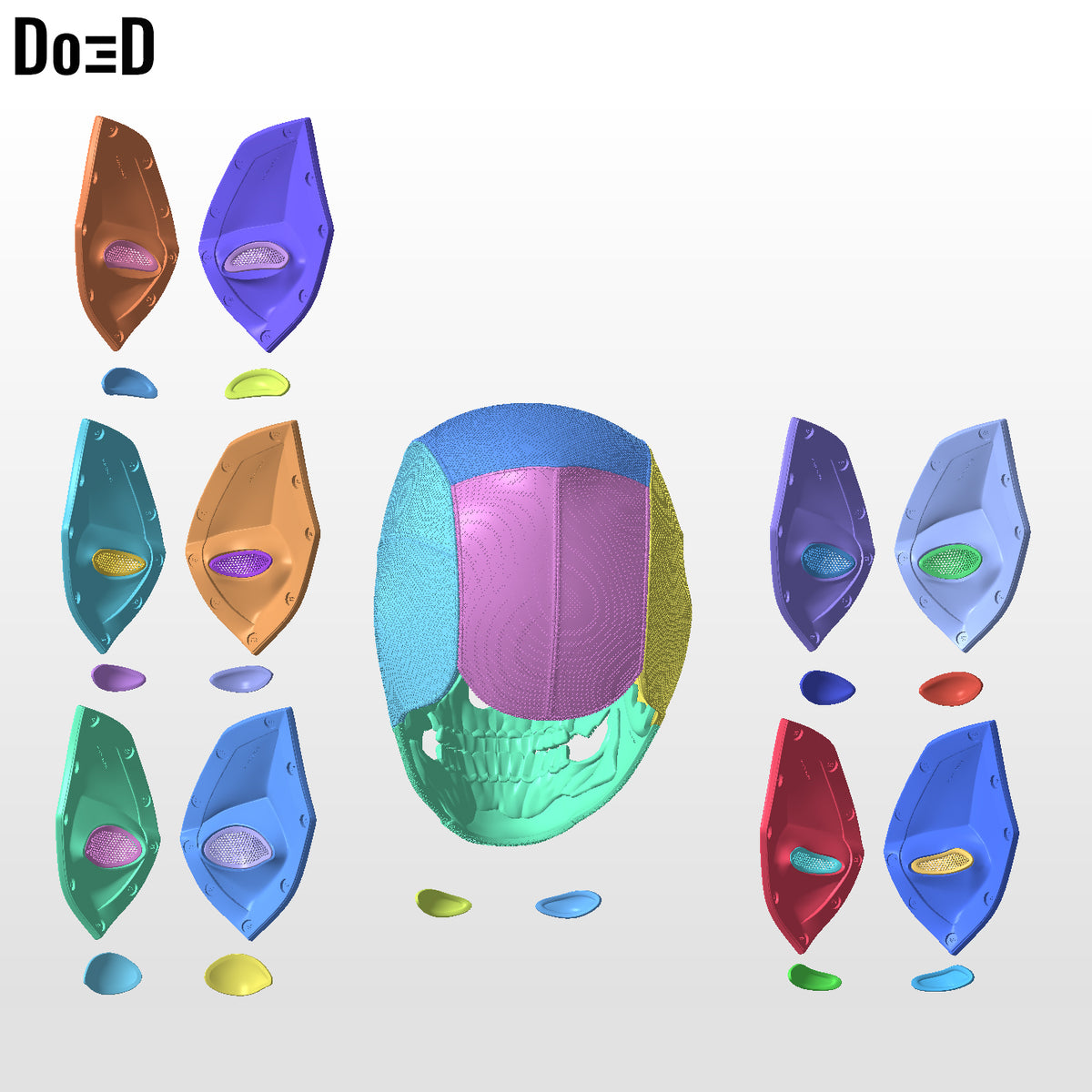 BatPool Bundle Modular Helmet (Batman Deadpool) 3D Printable Model #B9