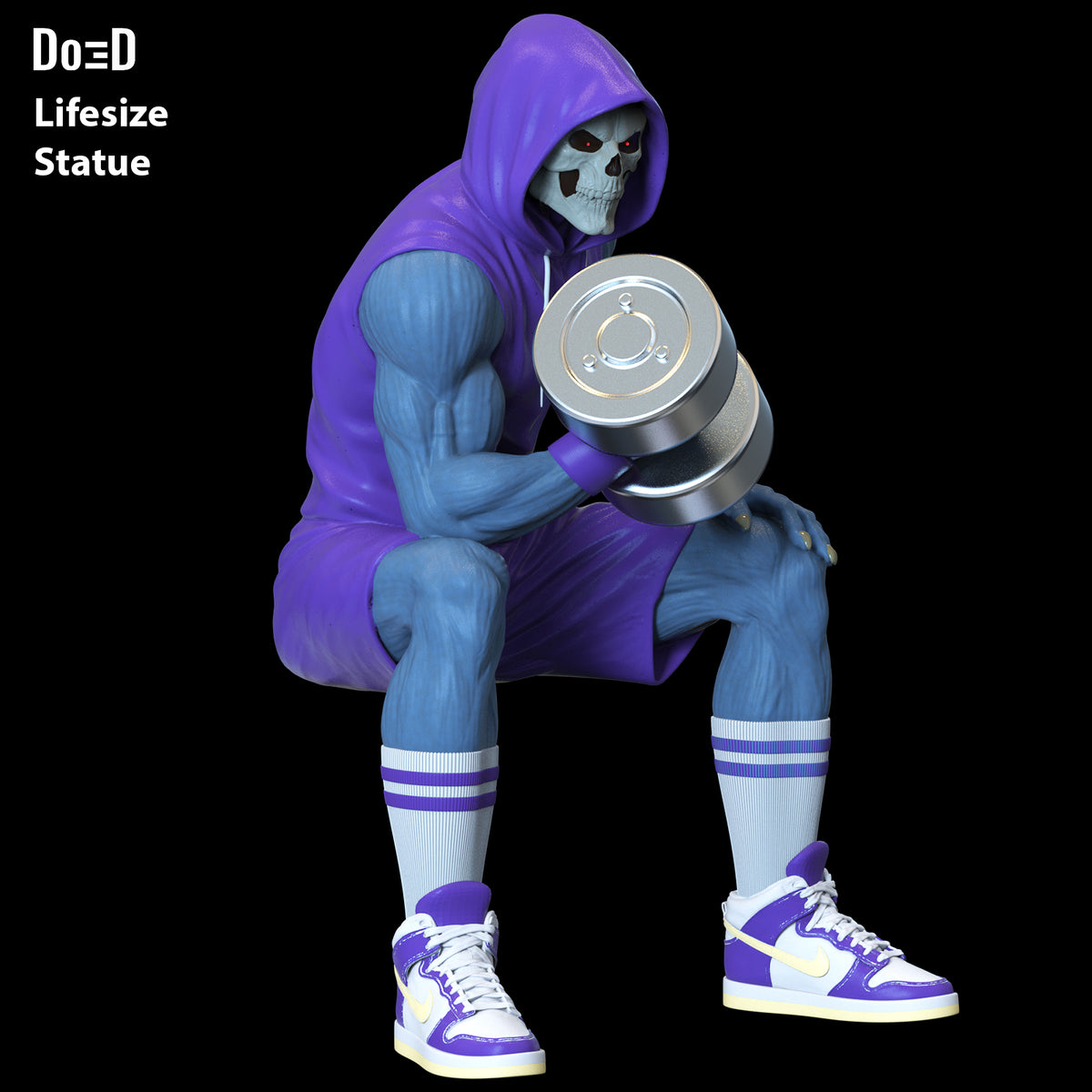 Lifesize Skeletor Gym Workout Statue Figure Masters of the Universe 3D Model #SG