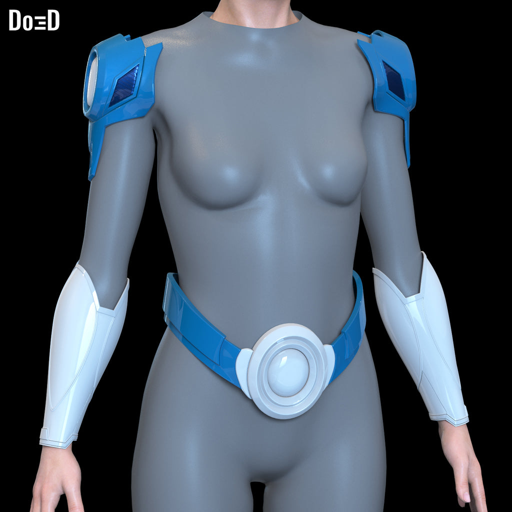 Invisible Woman Rivals Suit Shoulder Belt Boot Gauntlet Armors 3D Model STL #IW4