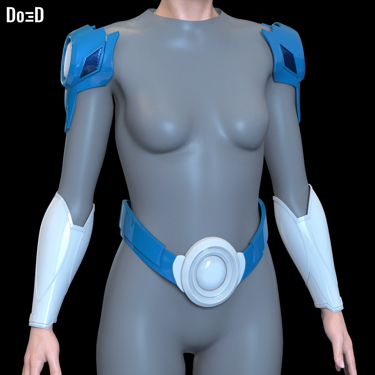 Invisible Woman Rivals Suit Shoulder Belt Boot Gauntlet Armors 3D Model STL #IW4