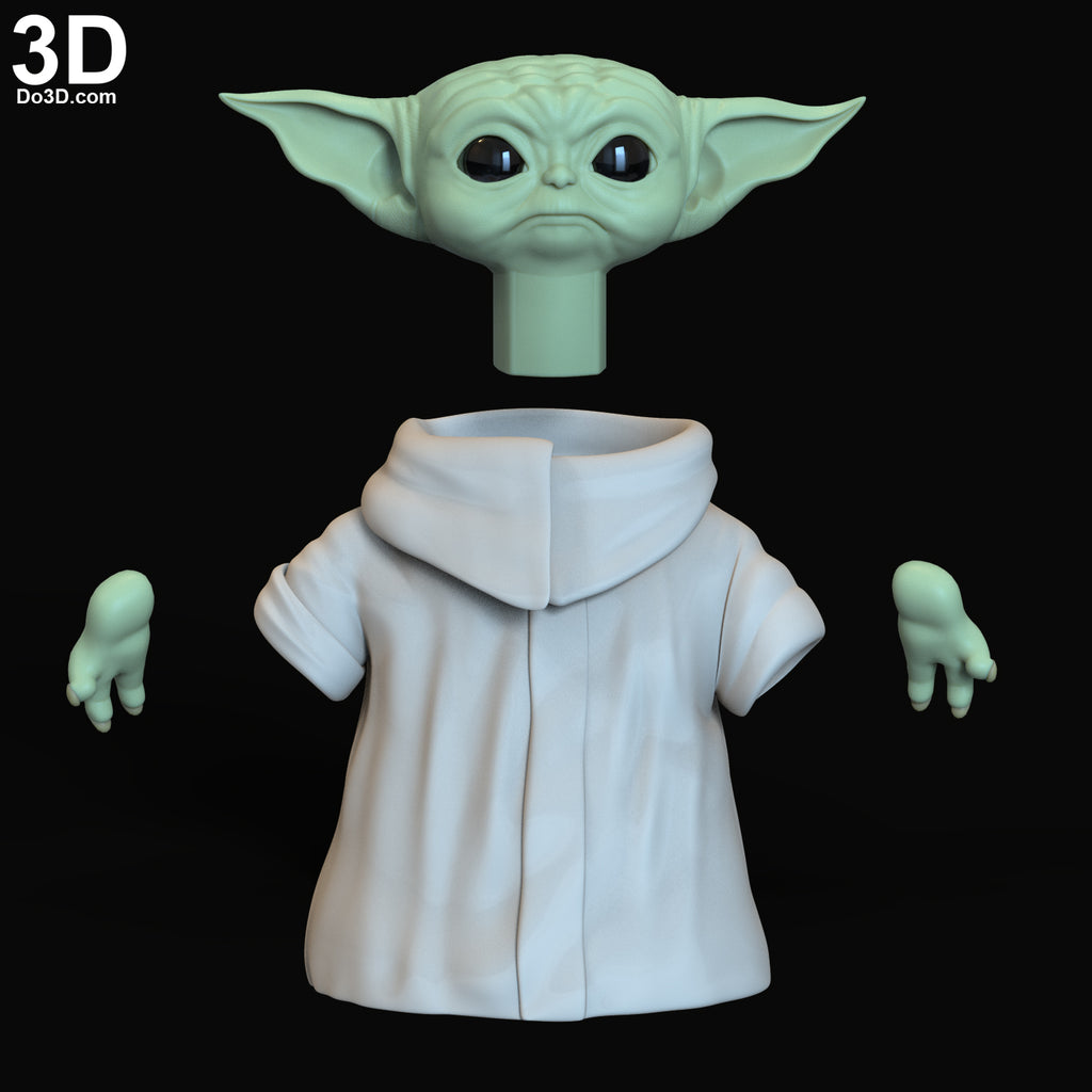 Mandalorian Complete Set (Yoda hovering pram Grogu) | 3D Printable Model #6407