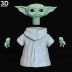 Mandalorian Complete Set (Yoda hovering pram Grogu) | 3D Printable Model #6407