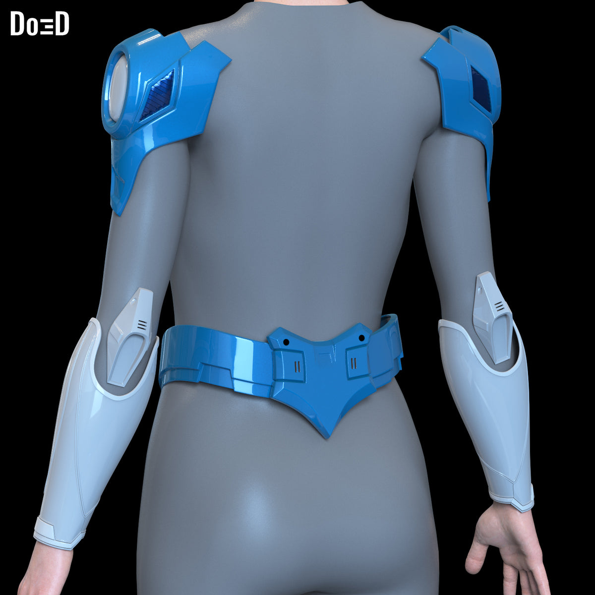Invisible Woman Rivals Suit Shoulder Belt Boot Gauntlet Armors 3D Model STL #IW4