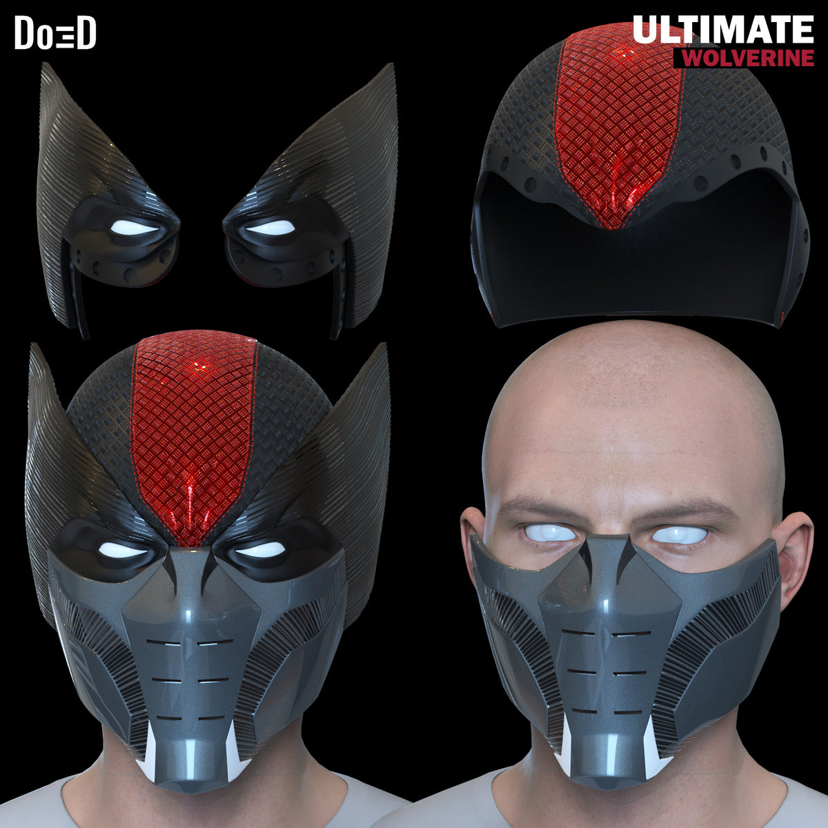 Ultimate Wolverine Helmet Cowl 3D Model STL Print File #UW351