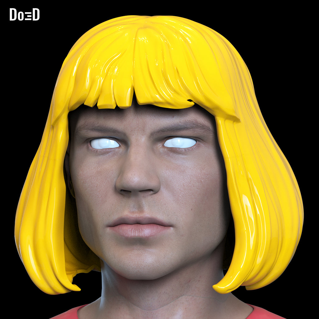 He-Man Meme Hair Wig Masters of the Universe MOTU 3D Printable Model STL #HH414