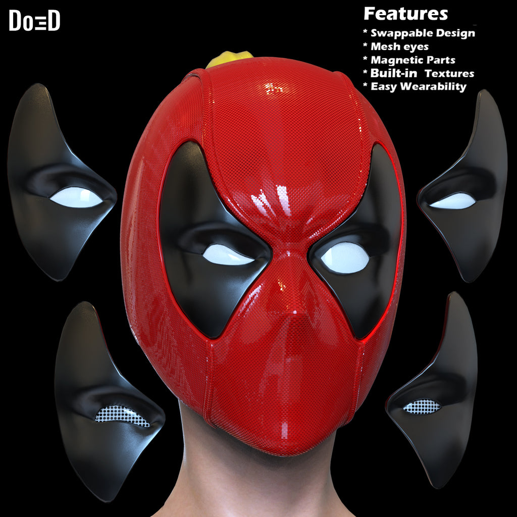 Lady Deadpool helmet | 3D printable model file #LD19