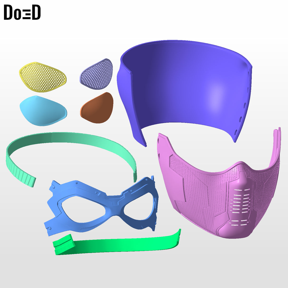 Winter Soldier Bucky Goggles & Mask Mouth Cover V2 | 3D Printable Model #WS16