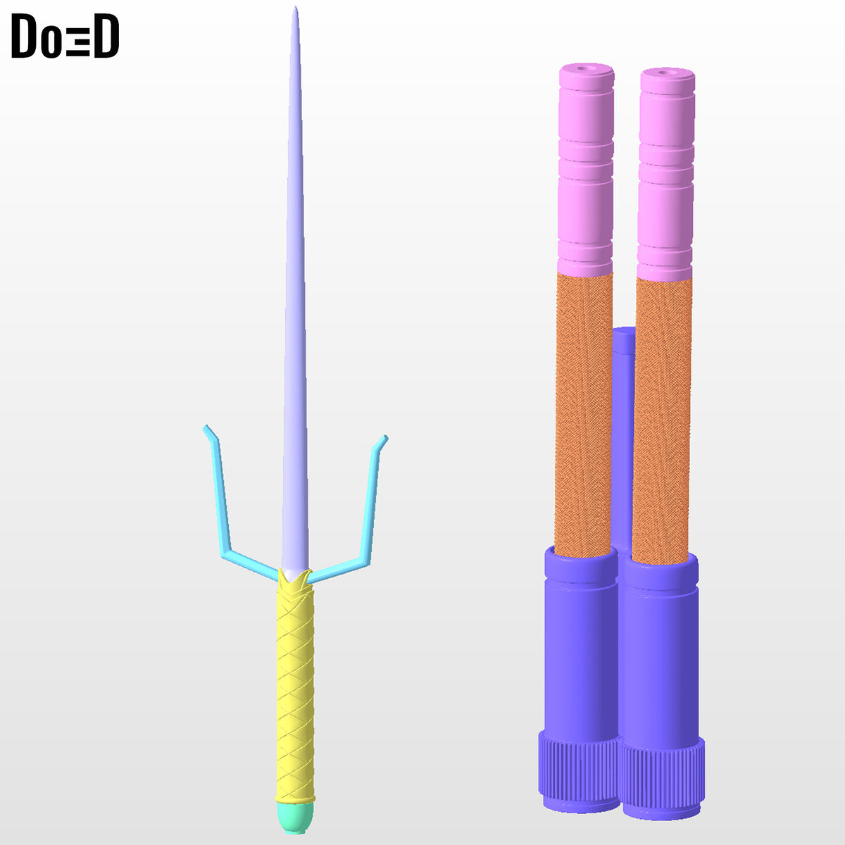 Daredevil Billy Club batons and Sai Prop Weapons | 3D Printable Model #WD11