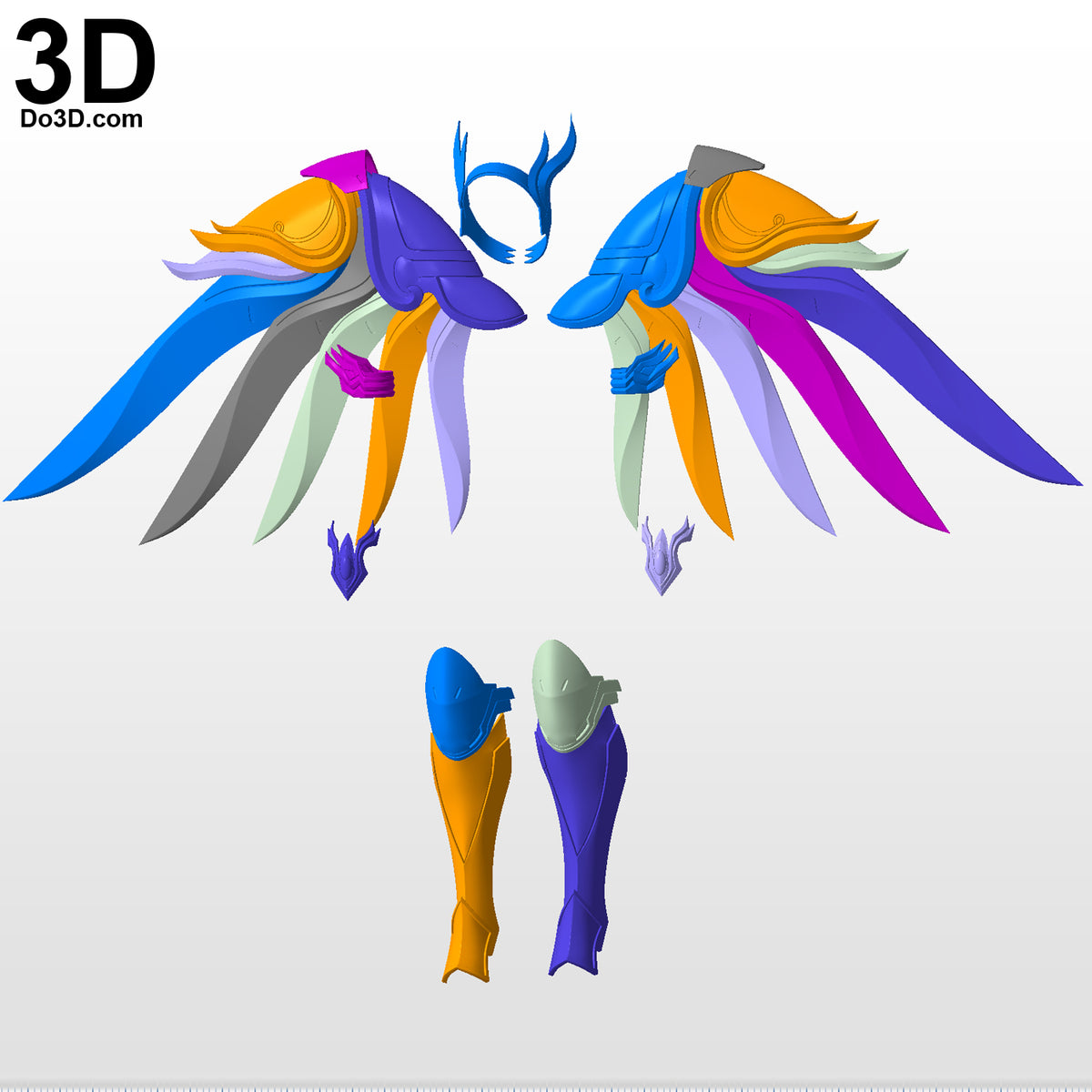 Overwatch Pink Mercy Wings and Armor | 3D Model Project #4700