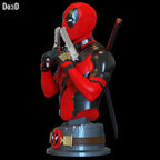 Gun Sniffing Deadpool Bust Life Size 1:1 Statue Figure 3DPrintable Model #DS155
