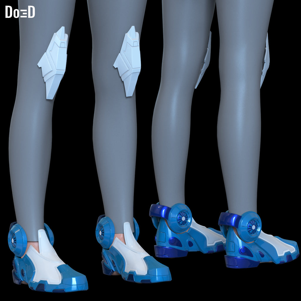 Invisible Woman Rivals Suit Shoulder Belt Boot Gauntlet Armors 3D Model STL #IW4