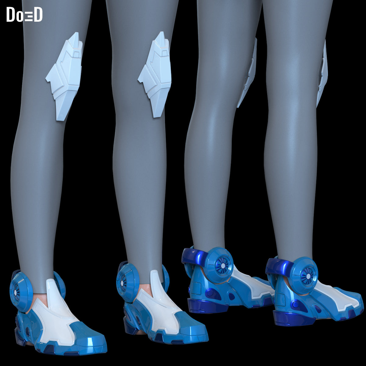 Invisible Woman Rivals Suit Shoulder Belt Boot Gauntlet Armors 3D Model STL #IW4