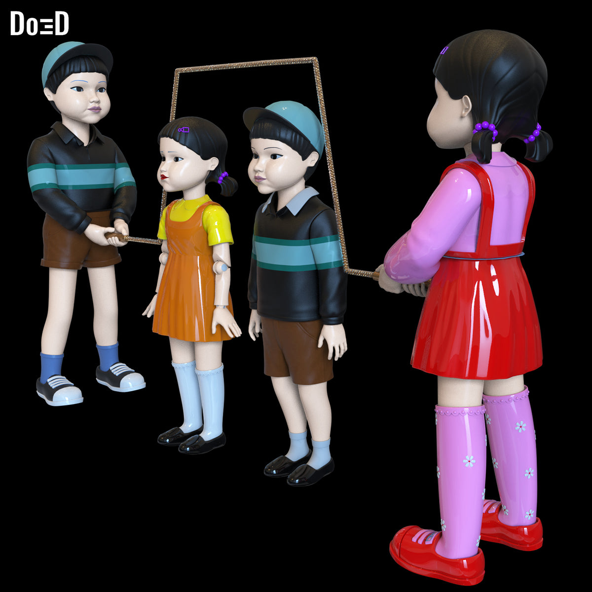 Bundle: Young-hee Cheol-su All 4 Figures Squid Game Season 3 | 3D Model #SB214