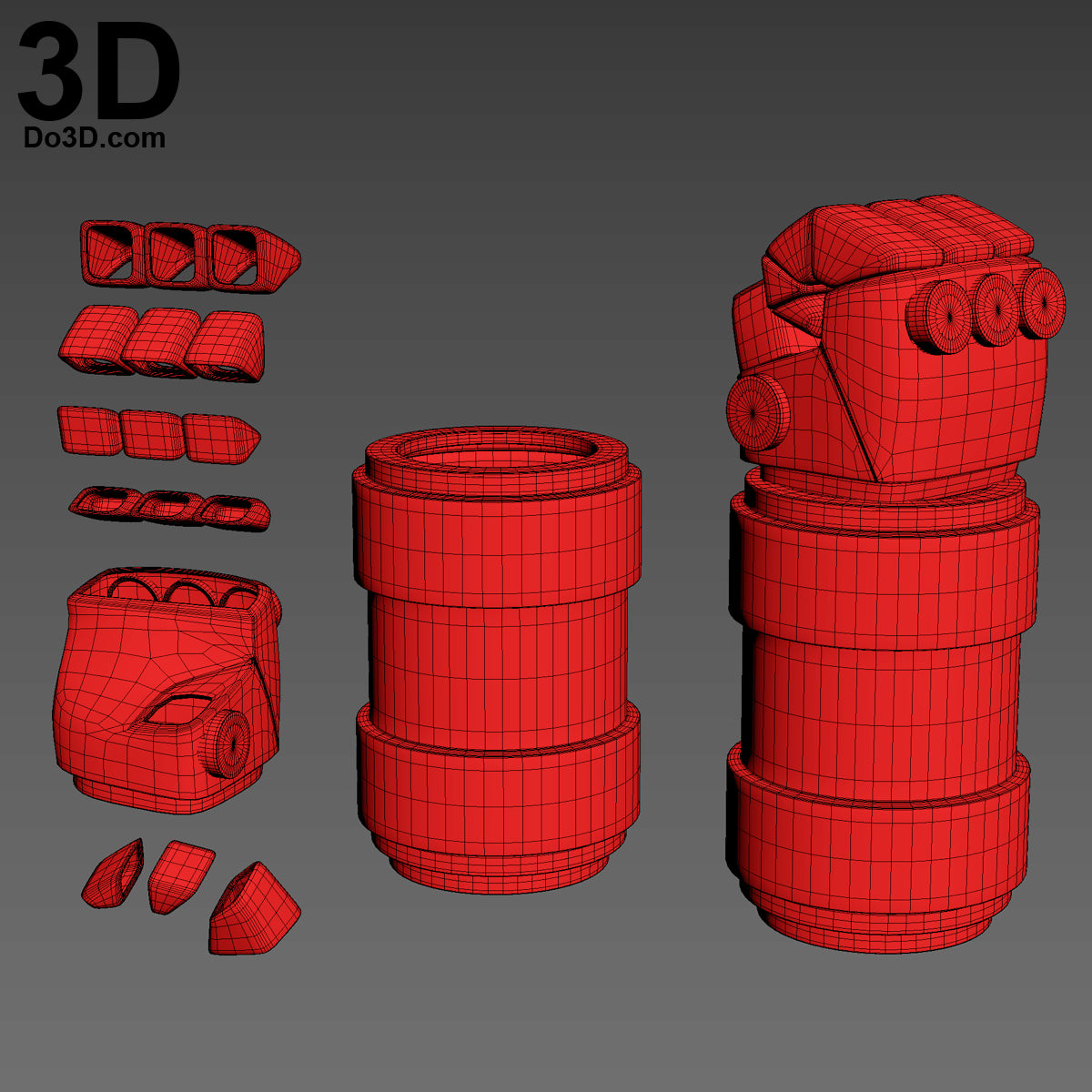 HellBoy Gauntlet Forearm, Glove, Finger Armors | 3D Model Project #1972