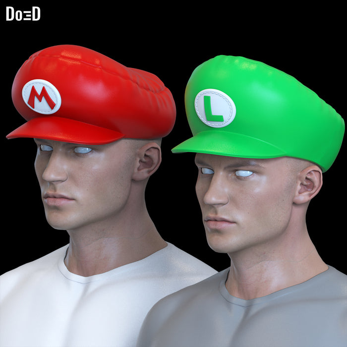 Bundle: Mario + Luigi Hats Super Mario Movie Cosplay Cap | 3D Print Model #SMB26