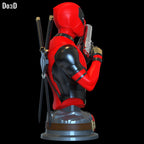 Gun Sniffing Deadpool Bust Life Size 1:1 Statue Figure 3DPrintable Model #DS155