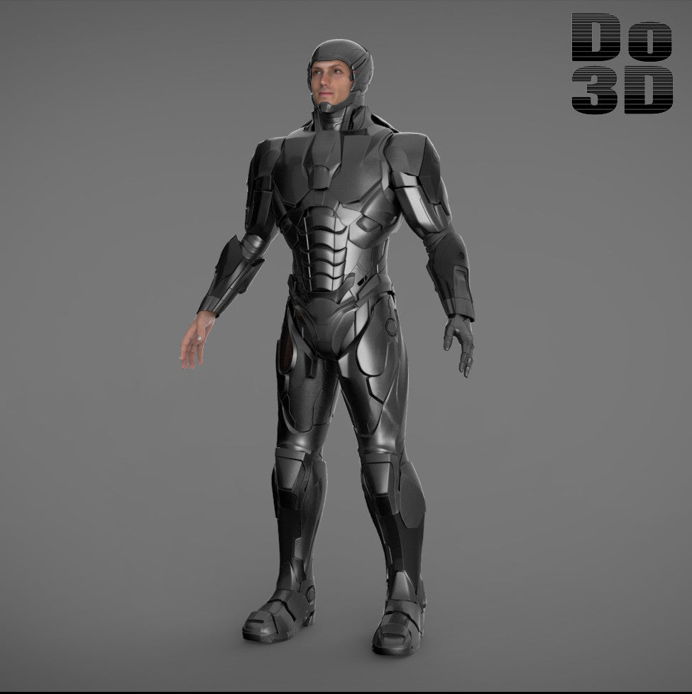 RoboCop 2014 Black Suit | 3D Printable Model Print STL File #41