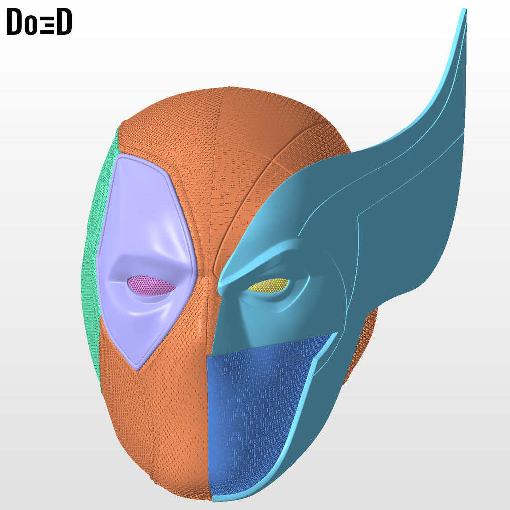 DEX Wolverine Deadpool Mashup Helmet | 3D Printable Model Print File #MU11