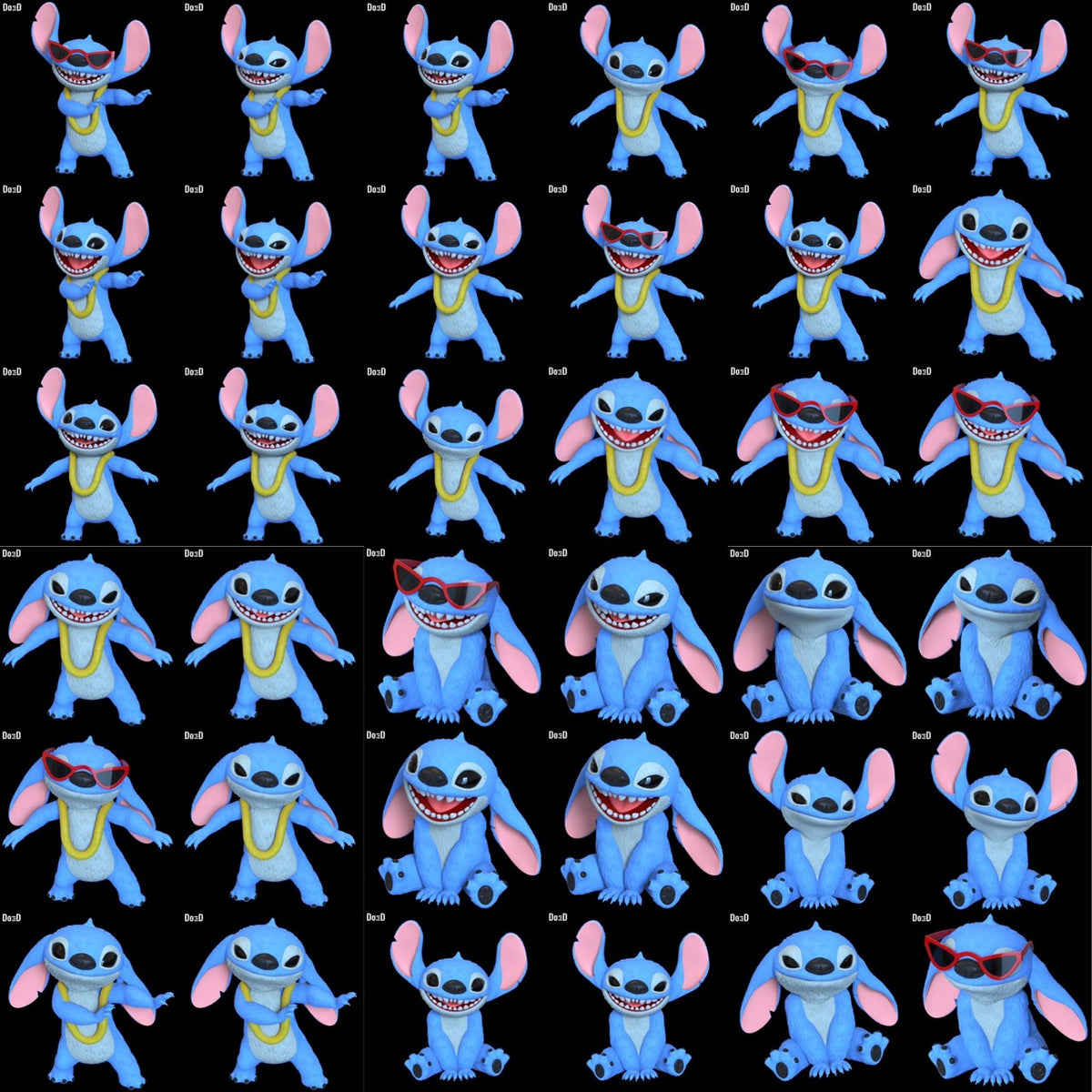 Stitch Bundle Sitting & Standing Statue Life-Size 1:1 Scale Modular 3D File #SB1