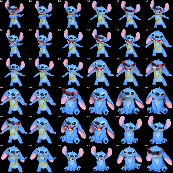 Stitch Bundle Sitting & Standing Statue Life-Size 1:1 Scale Modular 3D File #SB1