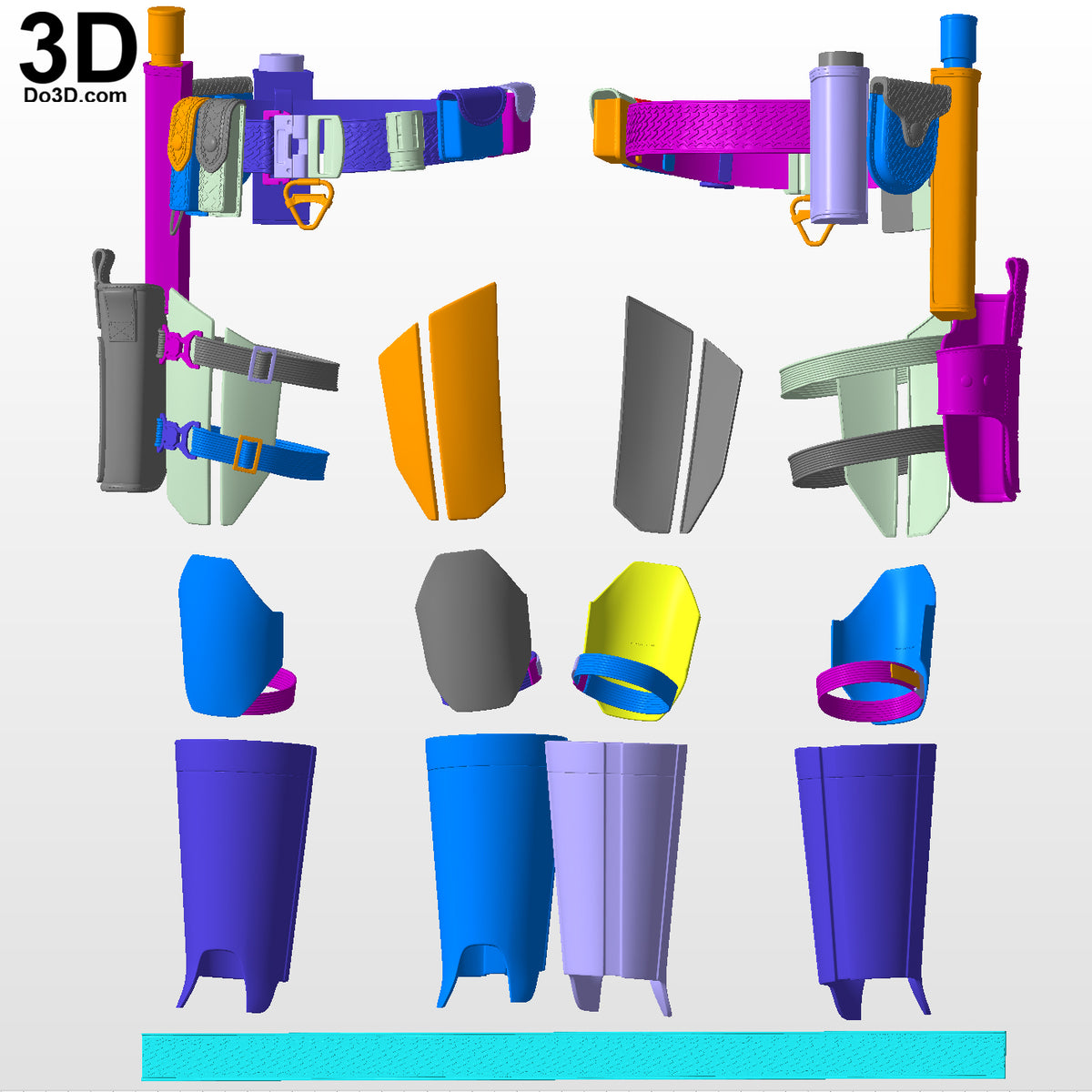 The Batman Lower Body, Leg Armors, Holster Utility Belt 3D Printable Model #TB68
