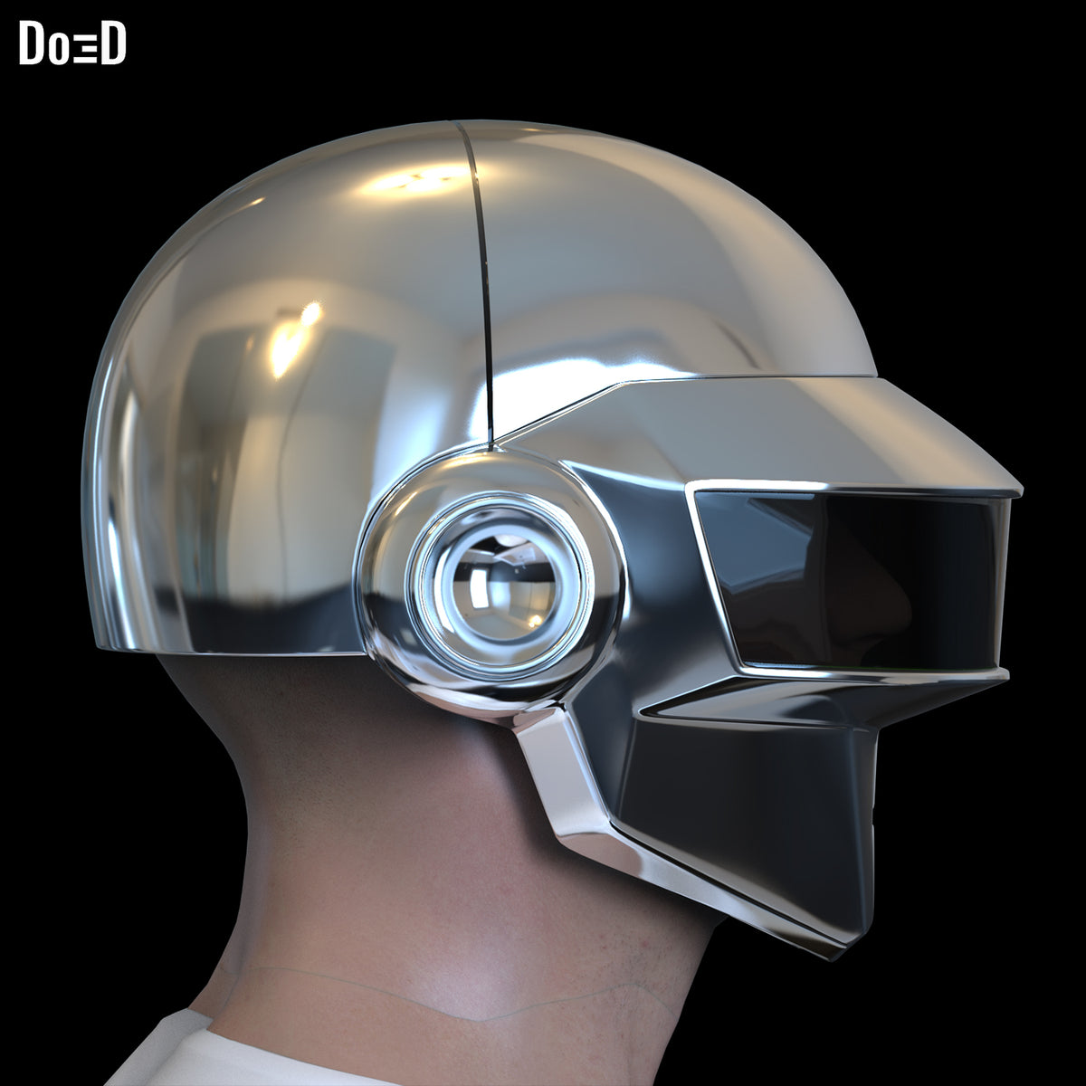 Daft Punk Silver / White Thomas Bangalter  Helmet | 3DPrintable Model STL #D444