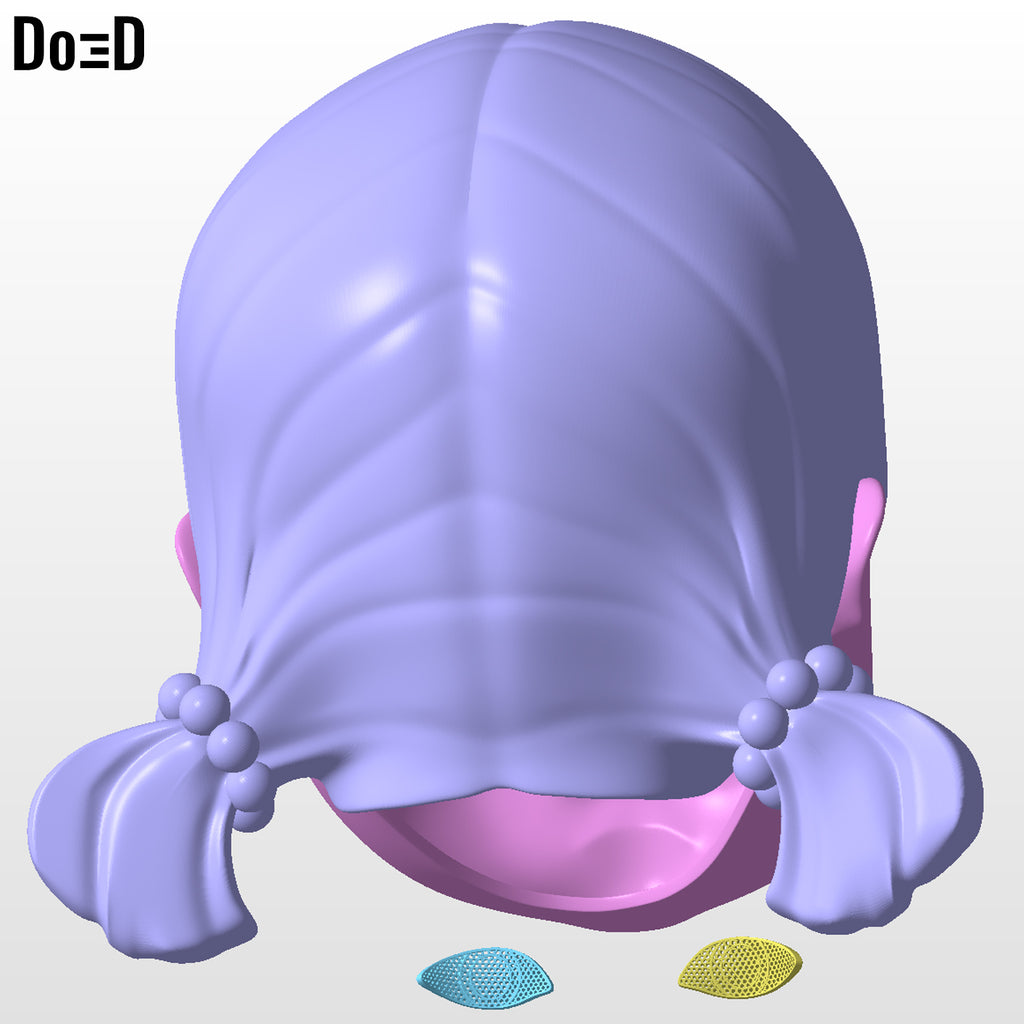 Young-hee The Doll Wearable Helmet Hair & Mask Squid Game 3D Model STL File #Y18