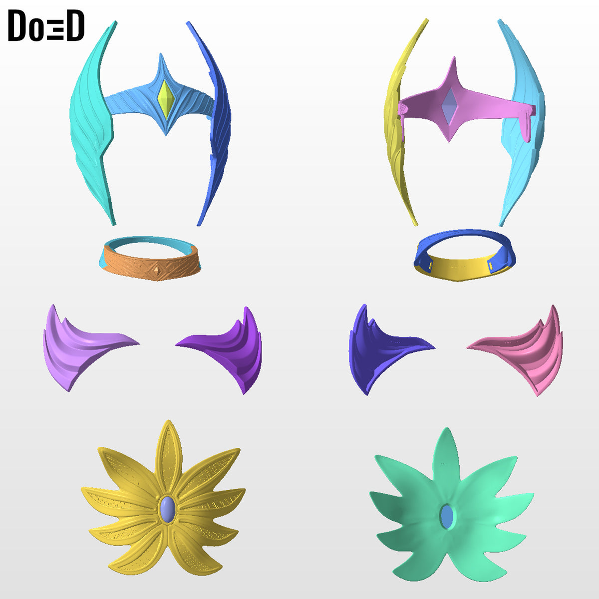 She-Ra Crown / Headpiece & Torso Armors MOTU SheRa 3D Printable Model STL #SHT22